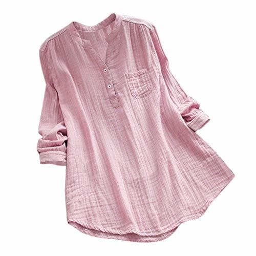 Moda Abollria Camisa de Gasa para Mujer 3/4 Mangas Elegante Blusa Chiffon Cuello