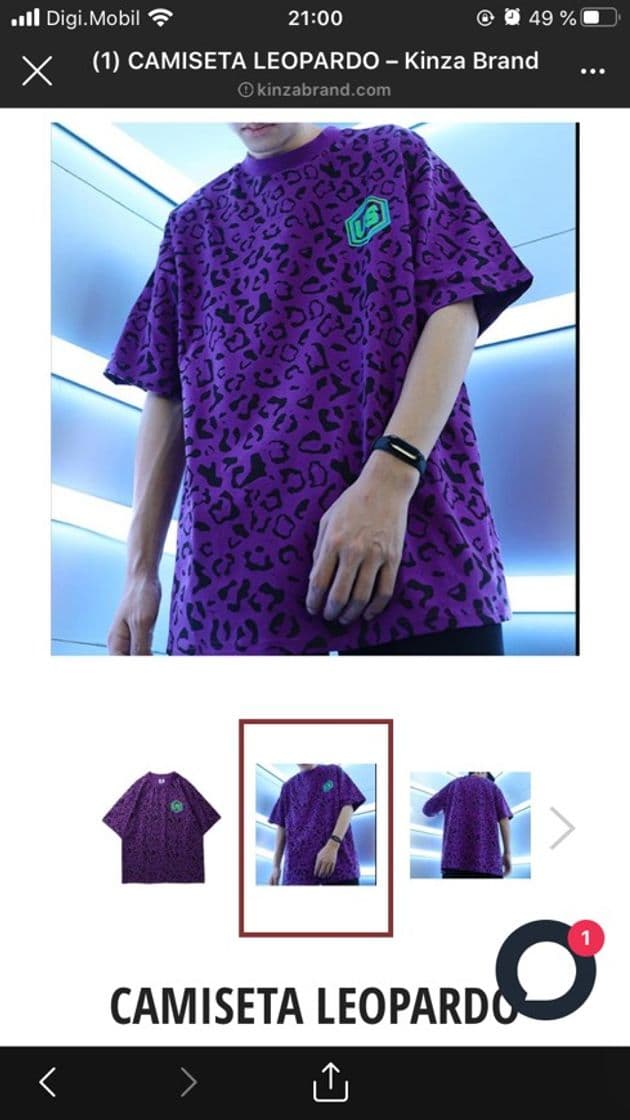 Moda Camiseta corta morada leopardo