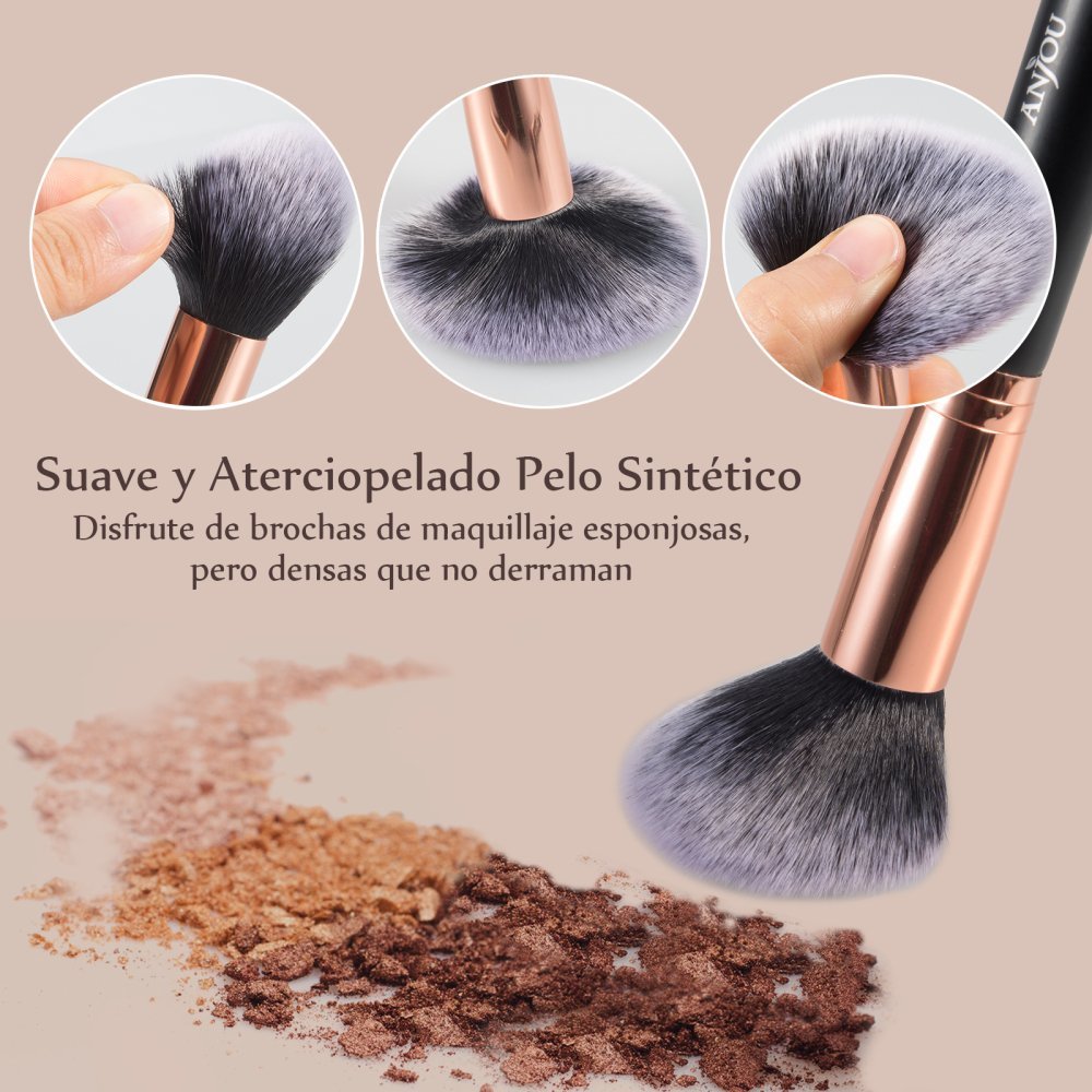 Beauty Brochas Maquillaje profesional 8 Piezas de Anjou