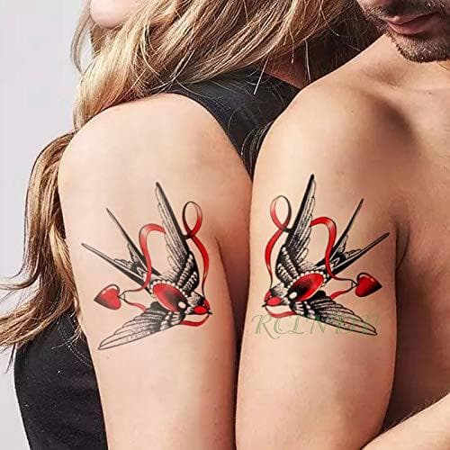 Elemento de la categoría hogar tzxdbh 3 Unids Impermeable Etiqueta Engomada del Tatuaje Temporal Pájaro Mosca Roja