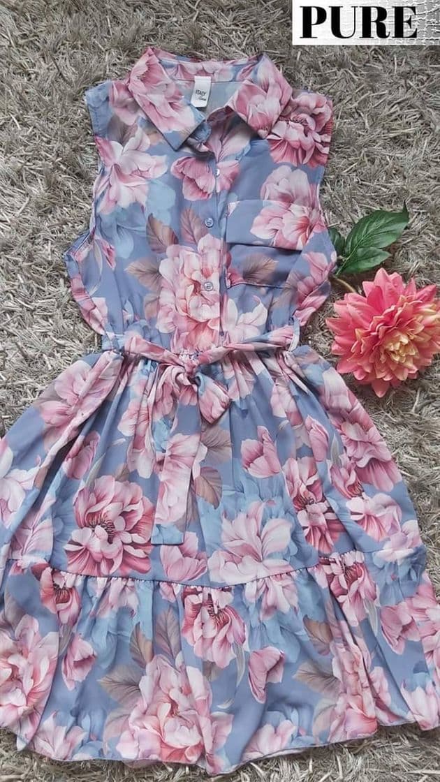 Producto Vestido Florido Azul e Rosa 