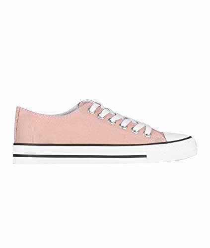 Product KRISP Zapatillas Mujer Tipo Estilo Imitación Casuales Lona Cordones Baja Alta Puntera