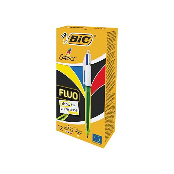 Producto BIC 4 colores Fluo bolígrafos Retráctiles - Tinta Negra