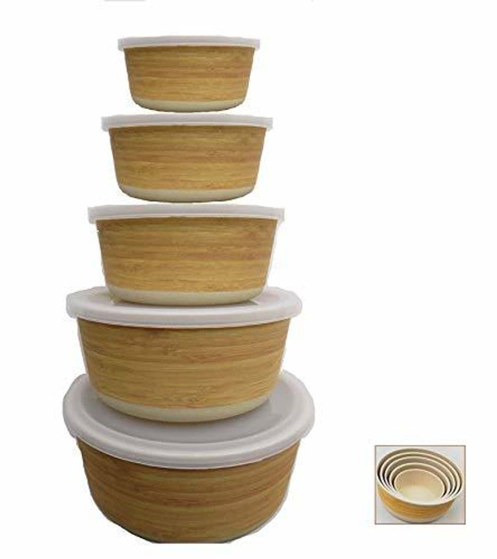 Home Tupper de Bambu ♻ 5 Tuppers de Fibra de Bambú Ecologicos -