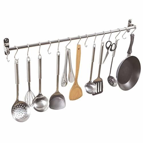 Home Alicemall Colgador de Utensilios de Cocina de 15 Ganchos de Acero Indoxible