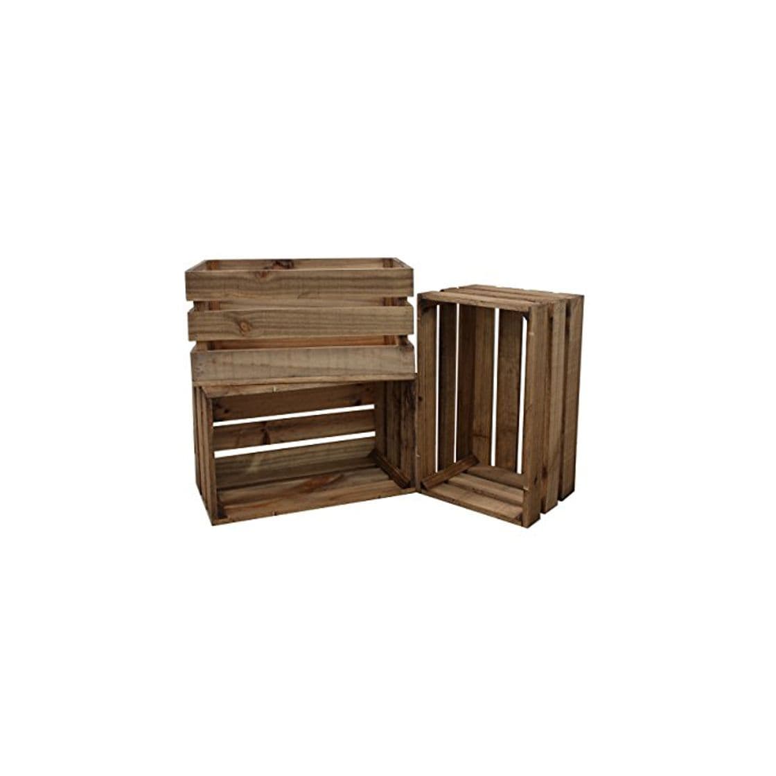 Product Decowood - Pack de 3 Cajas Fabricadas en Madera de Pino Gallego