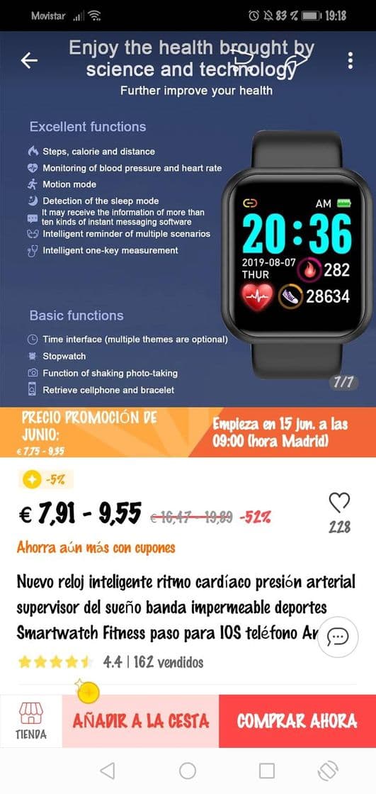 Product Reloj deportivo para controlar el ritmo Cardíaco