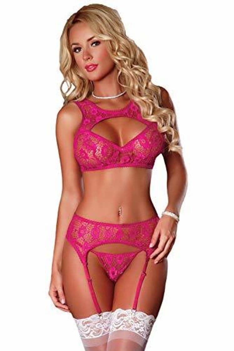 Fashion Aranmei Conjunto de Lencería Mujer Sexy Encaje Ropa Interior Push Up Bra