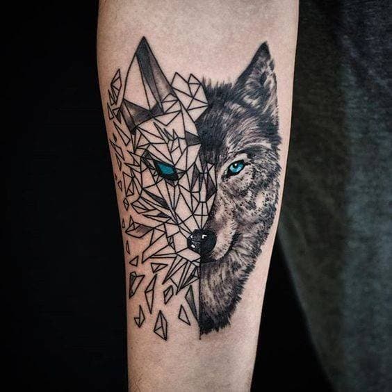 Fashion Tatuagem lobo