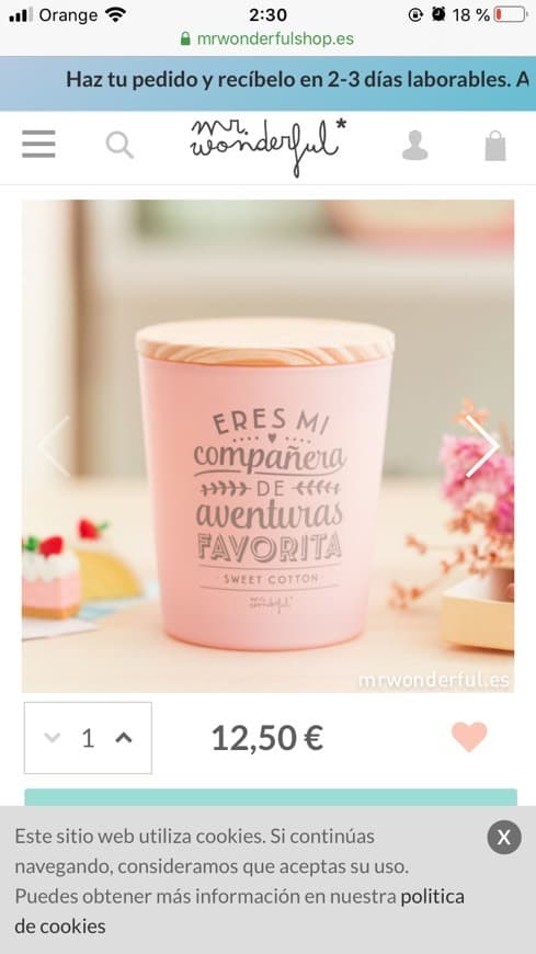 Producto Vela aromática mrWonderful para una amiga