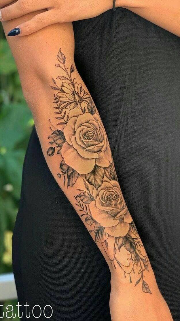 Fashion ~Tatuagem de flor no Braço~