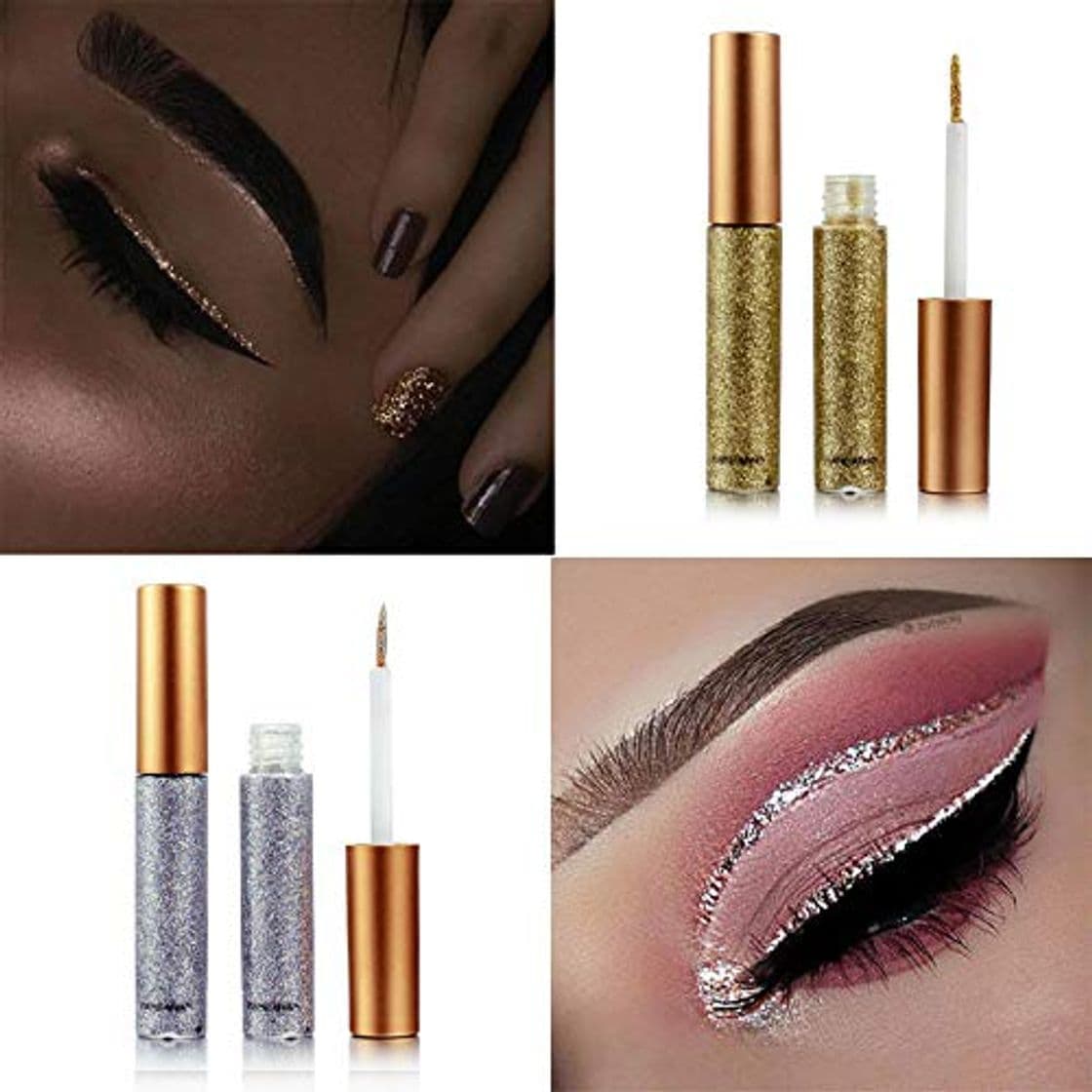 Product Brilho Eyeliner Liquid Maquillaje Eyes Liner Impermeable Oro Verde Shinning Diamante Pigmentado