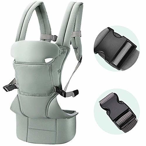 Lugar Mochila Portabebés Ergonómico, Hommie Mochilas para Bebes Puro Algodón Ligero y Multiuso,