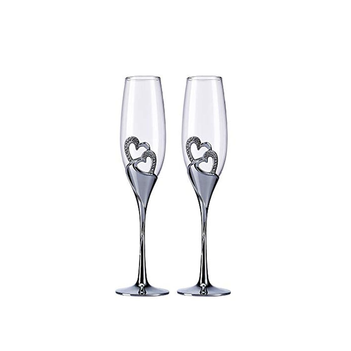 Producto Creative Heart Set de copas de champán – Copas de boda para