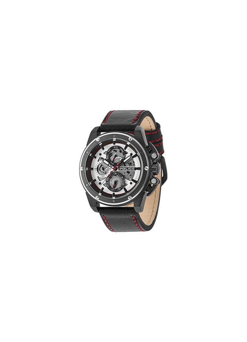 Fashion Police Reloj Multiesfera para Hombre de Cuarzo con Correa en Cuero PL14688JSBS.04