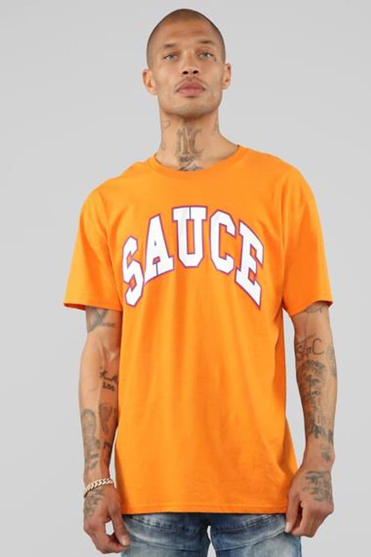 Moda Sauce Short Sleeve Tee - Orange/White – Fashion Nova