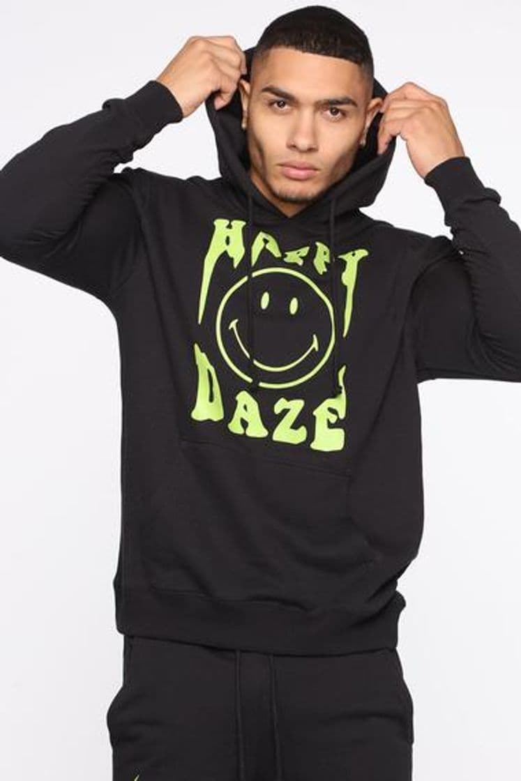 Fashion Happy Daze Hoodie -Black/Green – Fashion Nova