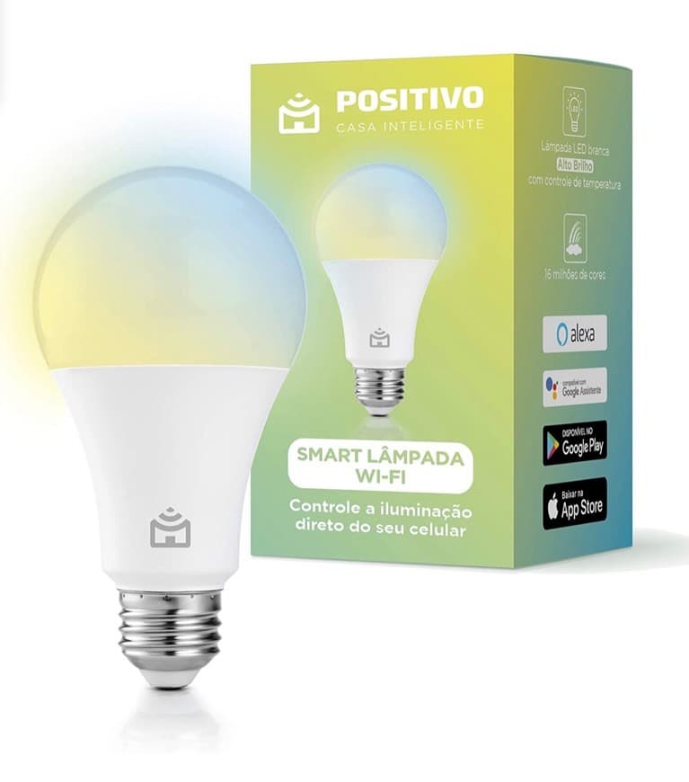 Moda 👆Smart Lâmpada Wi-Fi, Positivo Casa Inteligente, LED 10W 👇