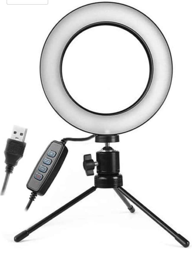 Moda Iluminador Ring Light 16Cm Usb Led Misto 3500K 5500K + Tripe