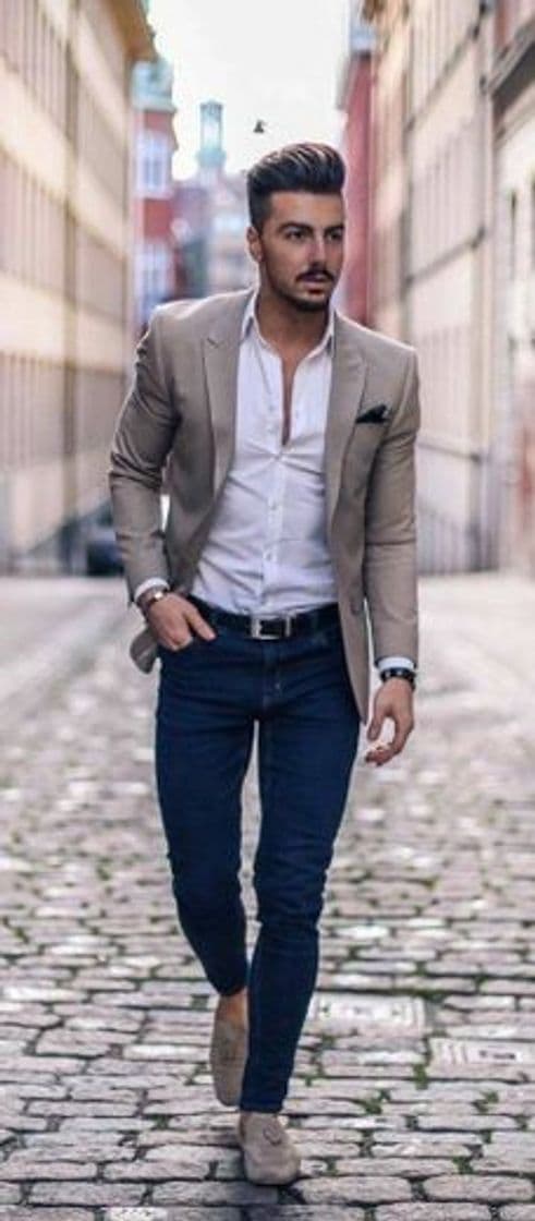 Fashion Blazer Bege com Jeans