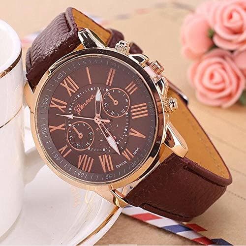 Producto Marca Cuero Reloj de Cuarzo Mujeres Hombres señoras Moda Pulsera Relojes de