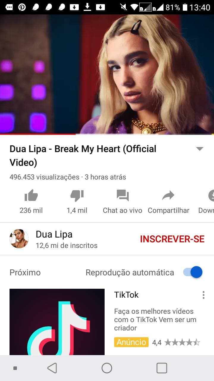 Canción Dua Lipa: break my heart