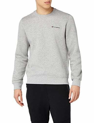 Product Champion Classic Small Logo para Hombre Sudadera, Gris