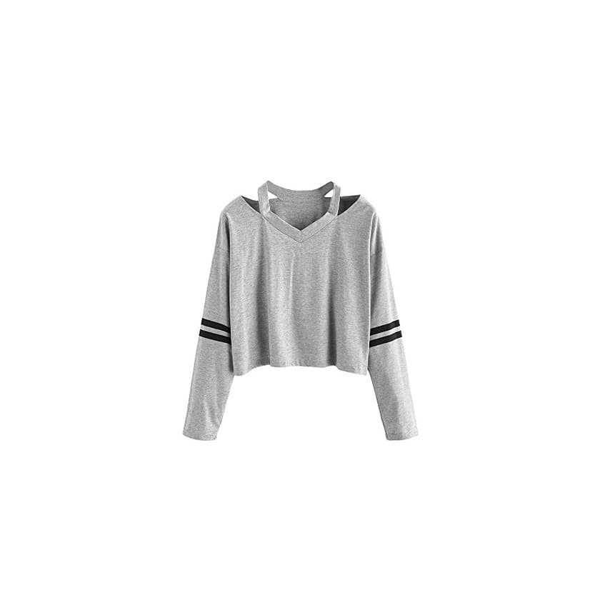 Moda Camisas Mujer, ❤️Xinan Sudadera de manga larga para mujer de moda Blusa Casual Tops Cuello V Blusa de mujer (S