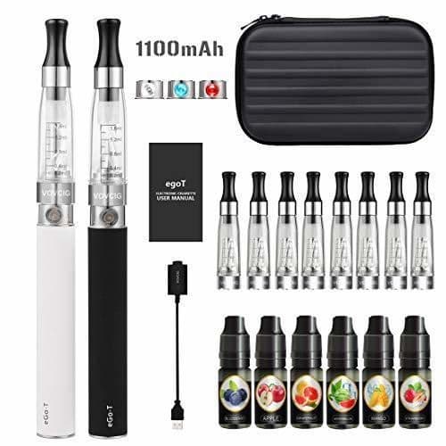 Lugar VOVCIG Cigarrillo Electronico,E-Cigarrillo E-líquido Ego II Kits:2 X 1100mah Batería Recargabla +10