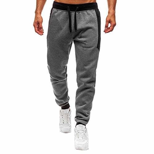 Place Pantalón para Hombre Casual Jogging Algodón Pantalones de chándal Sueltos Ocasionales Hombre