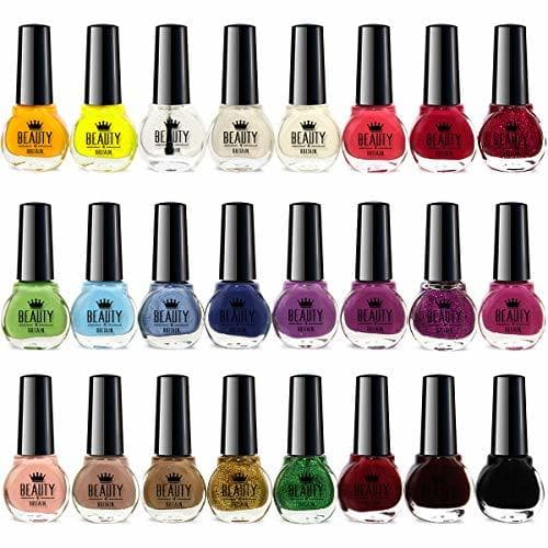 Belleza Set de 24 Esmalte de uñas 24 colores diferentes Botella moderna de