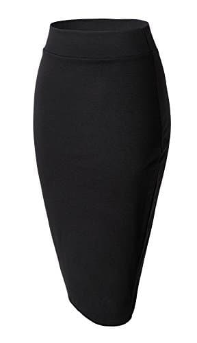 Moda Urban GoCo Mujeres Falda Midi Lápiz Cintura Alta Elasticidad Bodycon Tubo Falda