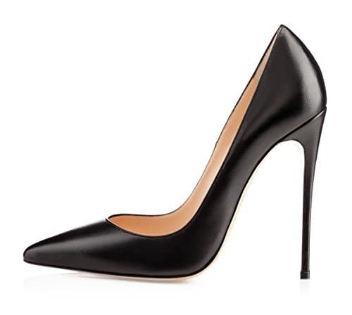 Fashion EDEFS Mujer Verano Zapatos De Tacon De Punta Elegantes Estiletes Zapatos Negro