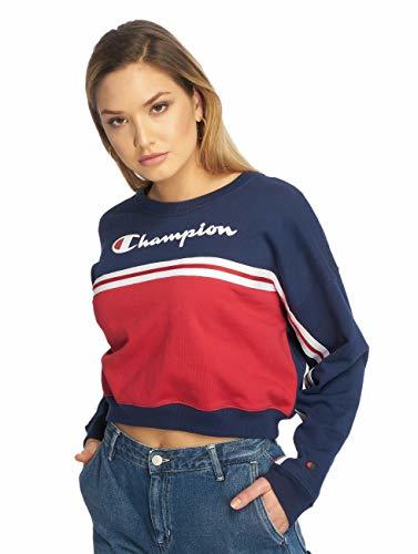 Moda Champion Women Sweatshirt Crewneck Croptop 111309, Größe:XS, Farbe:Blau