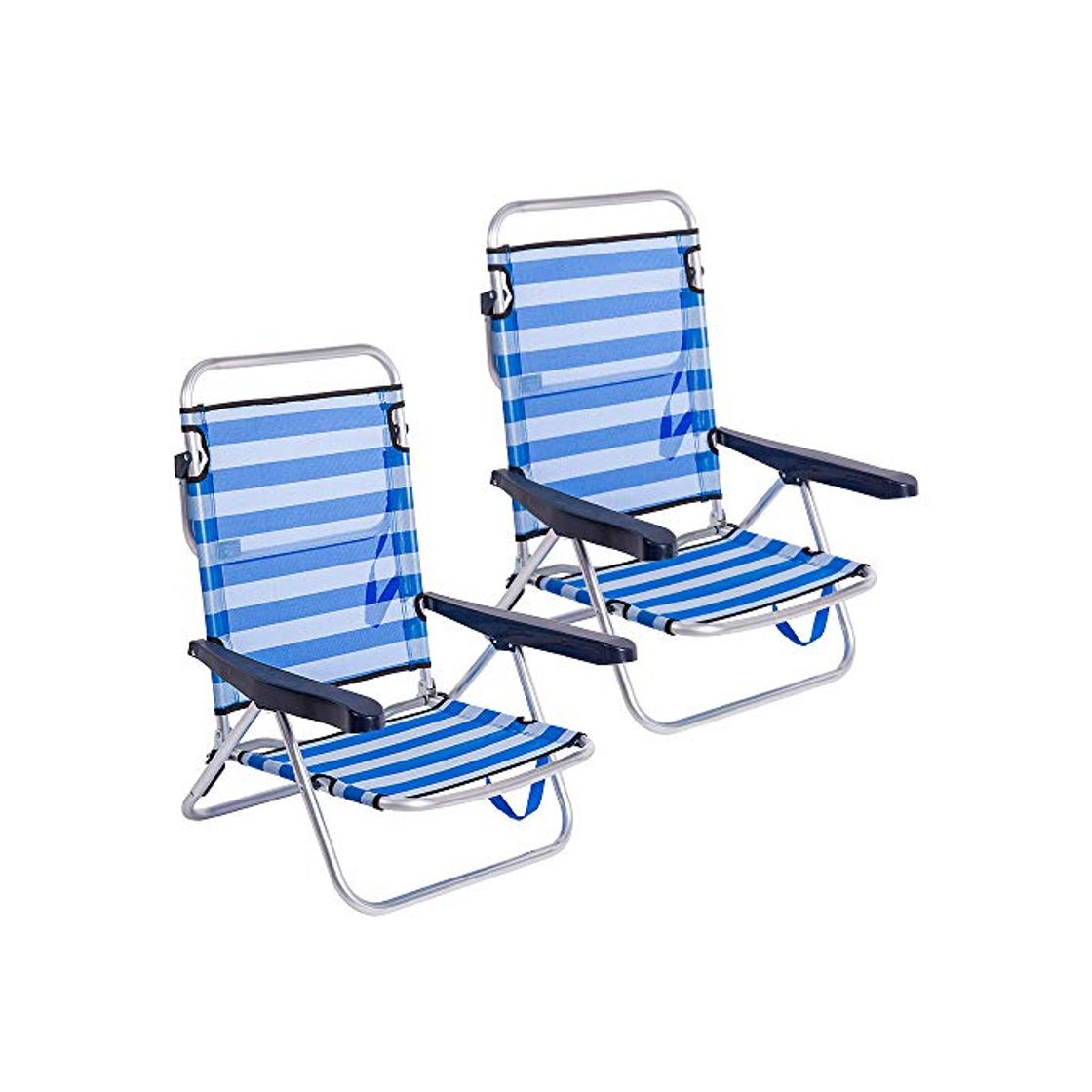 Product LOLAhome Pack de 2 sillas de Playa Convertibles en Cama de Aluminio