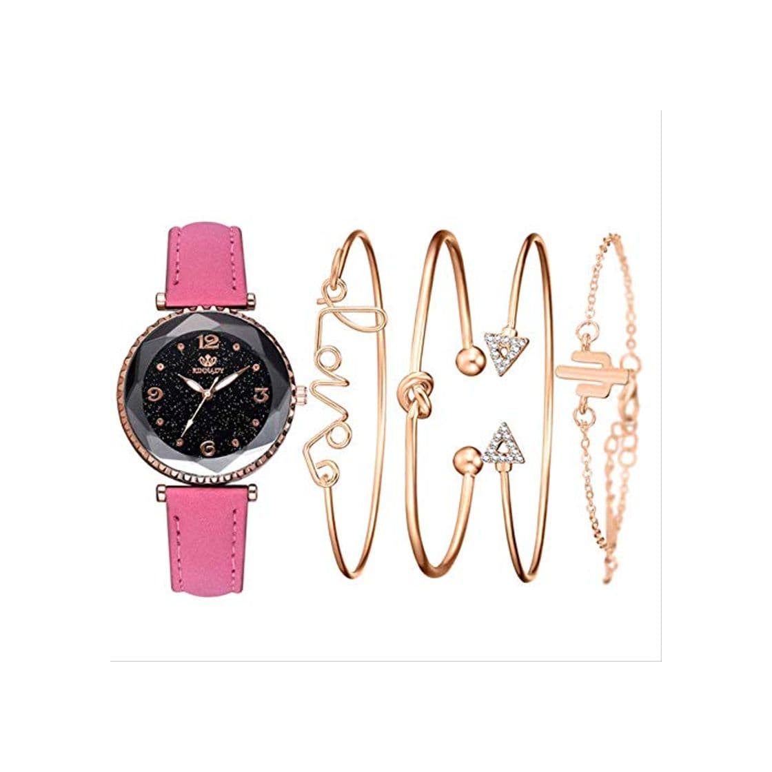 Fashion 1 Unidades De Las Señoras De Las Mujeres Reloj De Cuarzo Correa De Banda De Cuero Pulsera De Pulsera Analógica Conjunto De Relojes Relojes De Mujer Relogi B