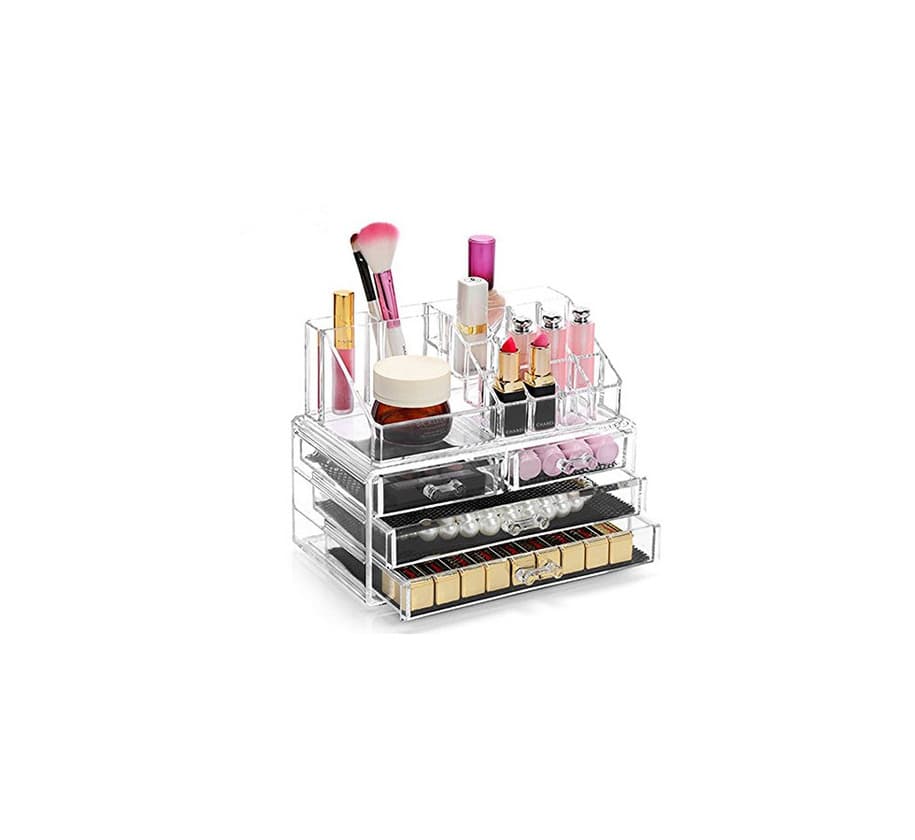 Elemento de la categoría hogar Display4top Caja acrílica Estante de maquillajes Maquillaje Cosméticos Joyería Organizador