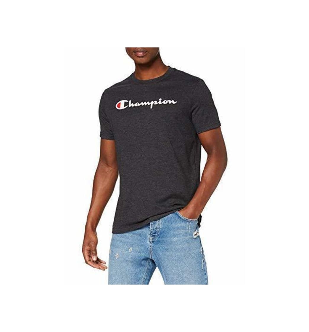 Fashion Champion Classic Logo para Hombre Camiseta, Negro