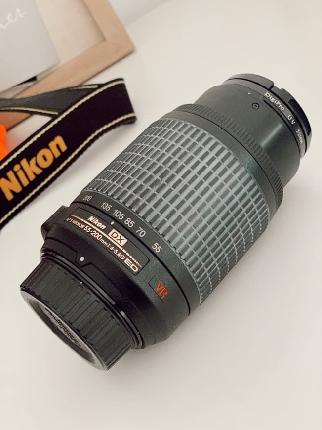 Place Nikon AF-S DX 55 – 200 mm f/4 – 5.6 G ED VR II Objetivo, Negro [Nital Card