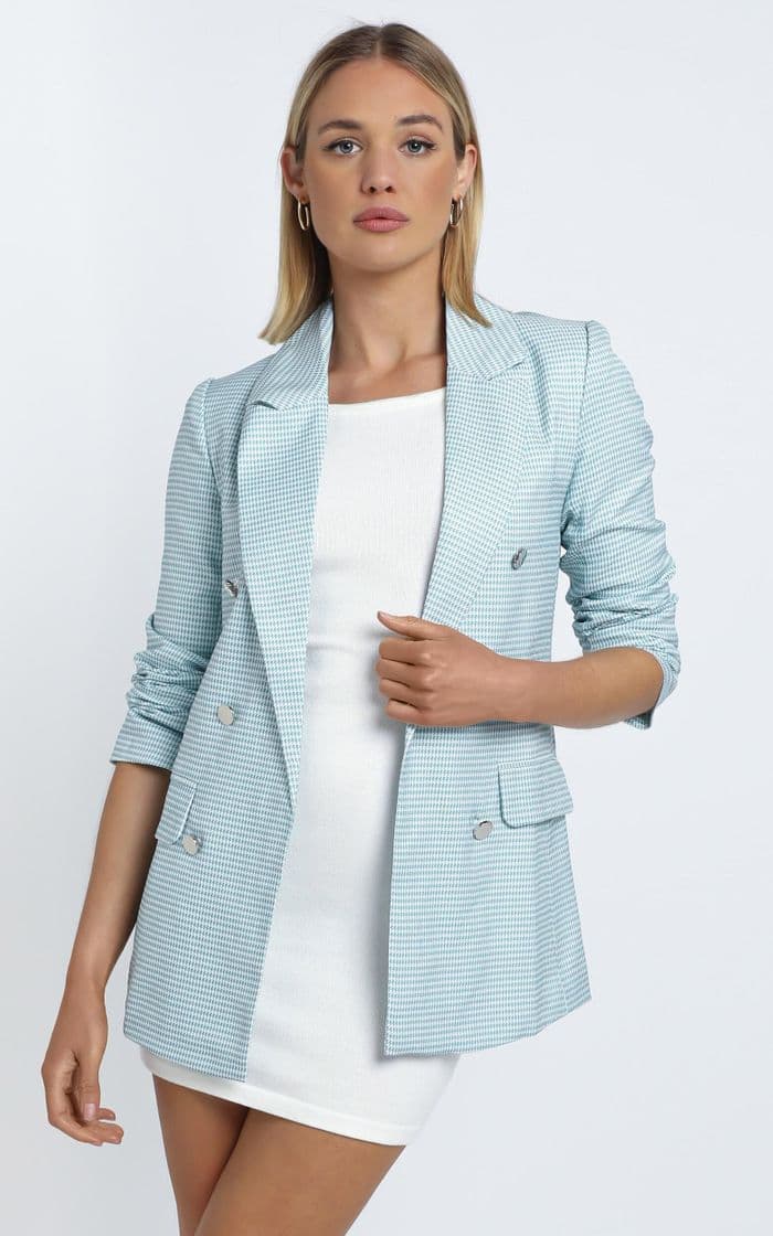 Moda Evanna Blazer in Blue Check | Showpo