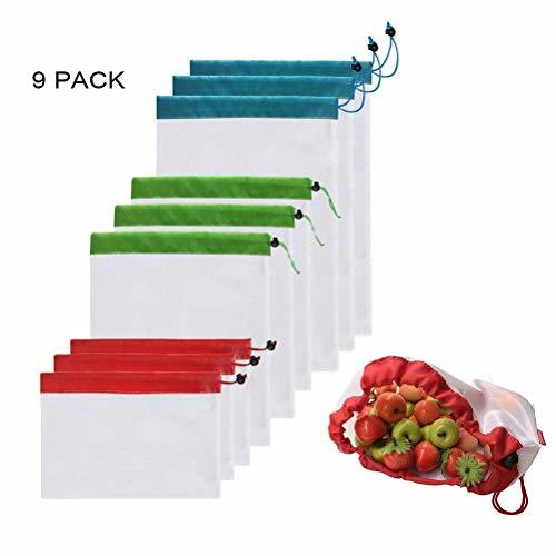 Product Leenou Bolsas Compra Reutilizables Ecol¨®gicas Bolsa de Malla para Almacenamiento Fruta Verduras