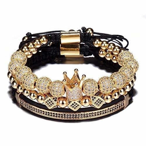 Place AK-Z pulsera hombre 3 Piezas/Set de Hip Hop Pulsera con Corona de