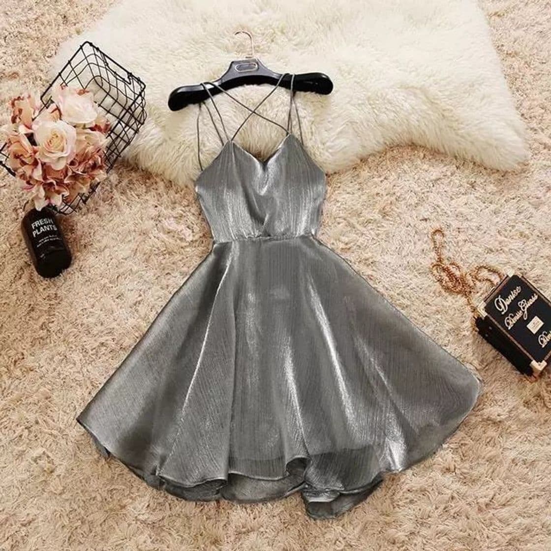 Fashion Vestido prata 