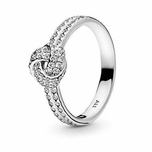 Place Pandora Women's Sparkling Love Knot Clear CZ Ring Size 5-190997CZ-50