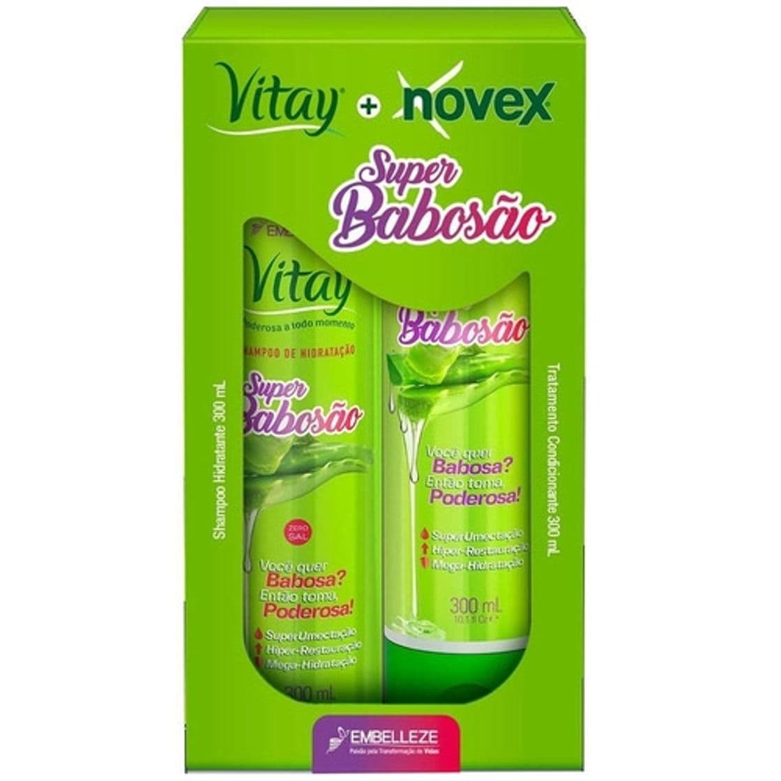 Product shampoo e condicionador vitay novex super babosão