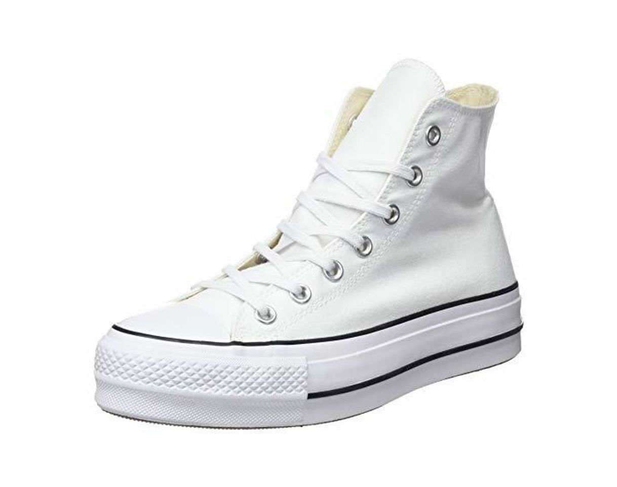 Fashion Converse Chuck Taylor CTAS Lift Hi, Zapatillas para Mujer, Blanco