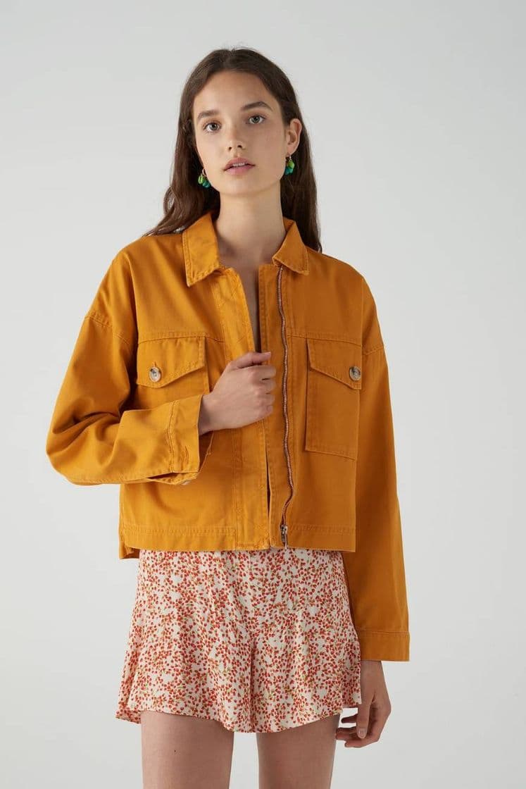 Moda Cazadora vaquera naranja