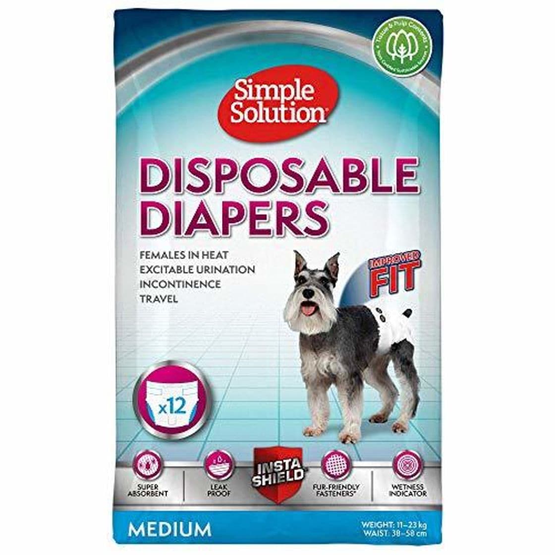 Producto Simple Solution pañales desechables para perro hembra, mediano