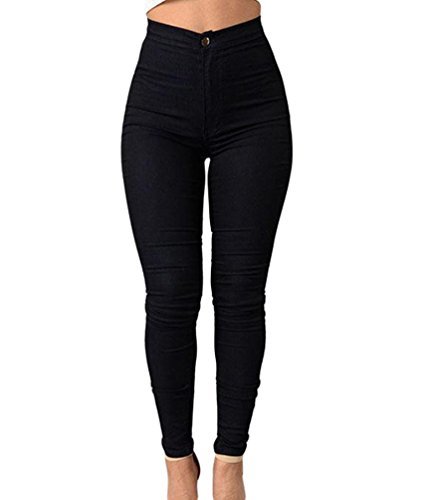 Fashion ZKOO Cintura Alta Pantalones Jeans Mujer Elástico Flacos Vaqueros Leggings Push up