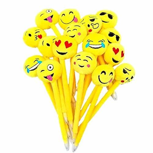 Product JZK 16 Bolígrafos plumas novedad para niños linda emoji peluche ballpoint pen